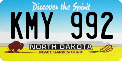 ND license plate KMY992