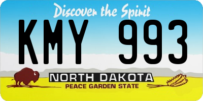 ND license plate KMY993