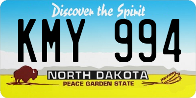 ND license plate KMY994