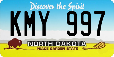 ND license plate KMY997