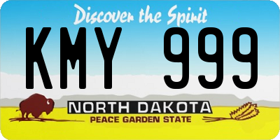 ND license plate KMY999