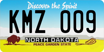 ND license plate KMZ009