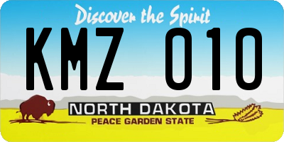 ND license plate KMZ010