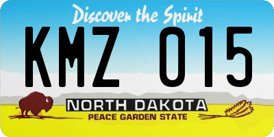 ND license plate KMZ015