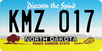 ND license plate KMZ017