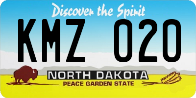 ND license plate KMZ020