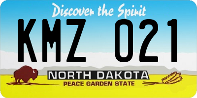 ND license plate KMZ021