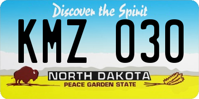 ND license plate KMZ030