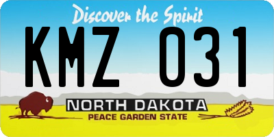 ND license plate KMZ031