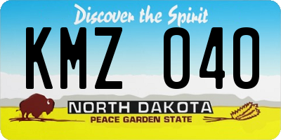 ND license plate KMZ040