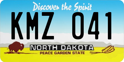 ND license plate KMZ041