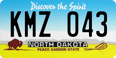 ND license plate KMZ043