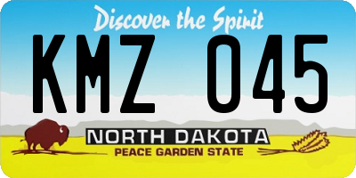 ND license plate KMZ045