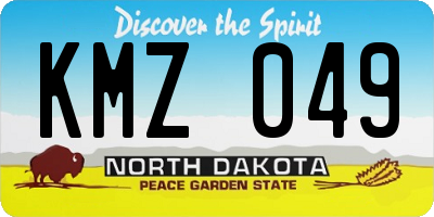ND license plate KMZ049