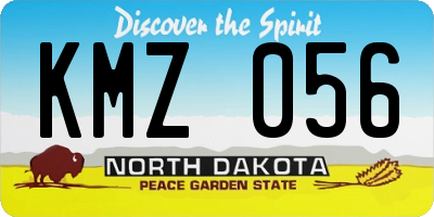 ND license plate KMZ056