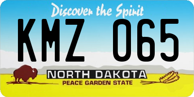 ND license plate KMZ065