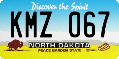 ND license plate KMZ067