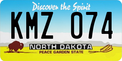 ND license plate KMZ074