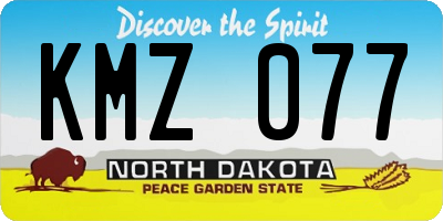 ND license plate KMZ077
