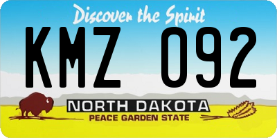 ND license plate KMZ092