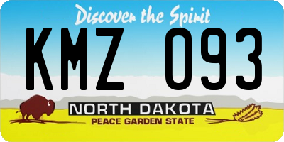 ND license plate KMZ093