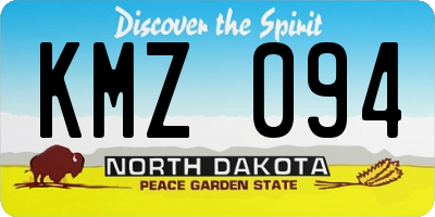 ND license plate KMZ094