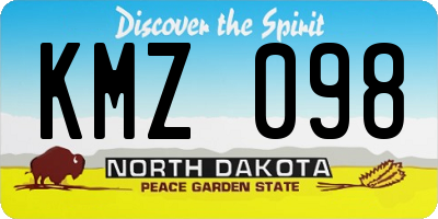ND license plate KMZ098