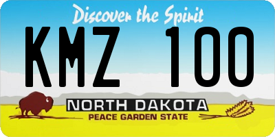 ND license plate KMZ100