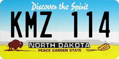 ND license plate KMZ114