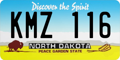 ND license plate KMZ116