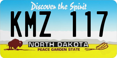 ND license plate KMZ117