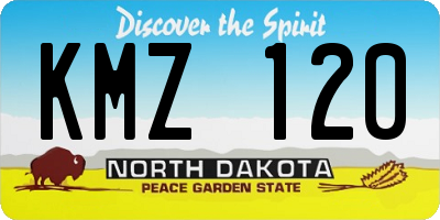 ND license plate KMZ120