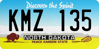 ND license plate KMZ135
