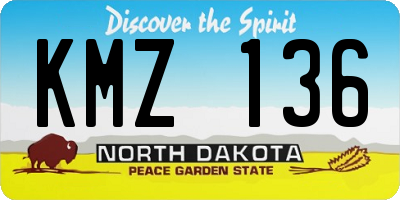 ND license plate KMZ136