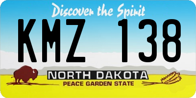 ND license plate KMZ138