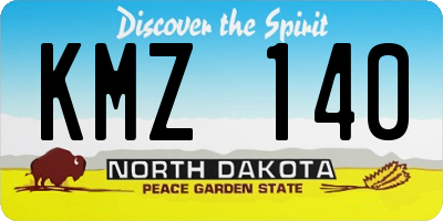 ND license plate KMZ140