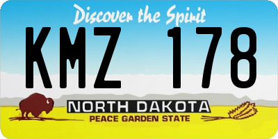 ND license plate KMZ178