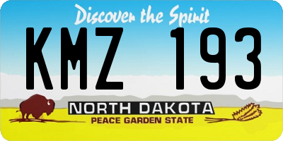 ND license plate KMZ193