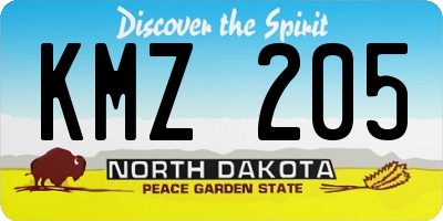 ND license plate KMZ205