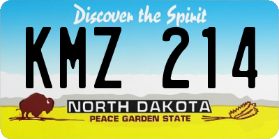 ND license plate KMZ214
