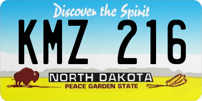 ND license plate KMZ216