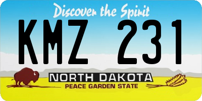 ND license plate KMZ231