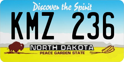 ND license plate KMZ236