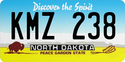 ND license plate KMZ238