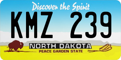 ND license plate KMZ239