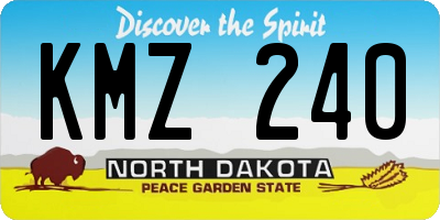 ND license plate KMZ240