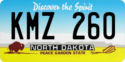 ND license plate KMZ260