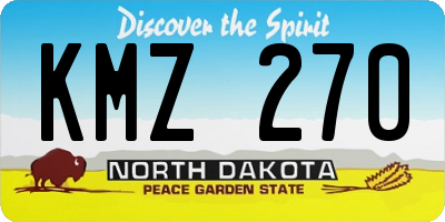 ND license plate KMZ270