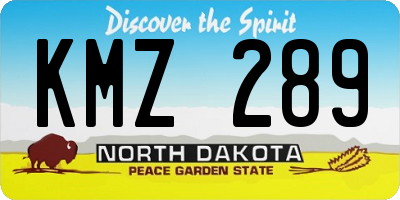 ND license plate KMZ289
