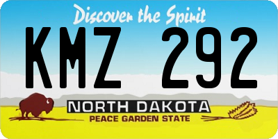 ND license plate KMZ292
